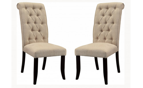 Marynda Button Tufted Side Chairs in Ivory (Set of 2) Marynda Button Tufted Side Chairs in Ivory (Set of 2)