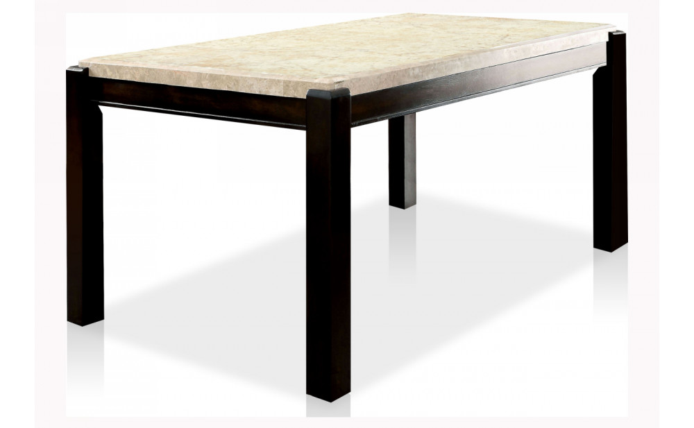 Rumie Marble Dining Table in White / Walnut