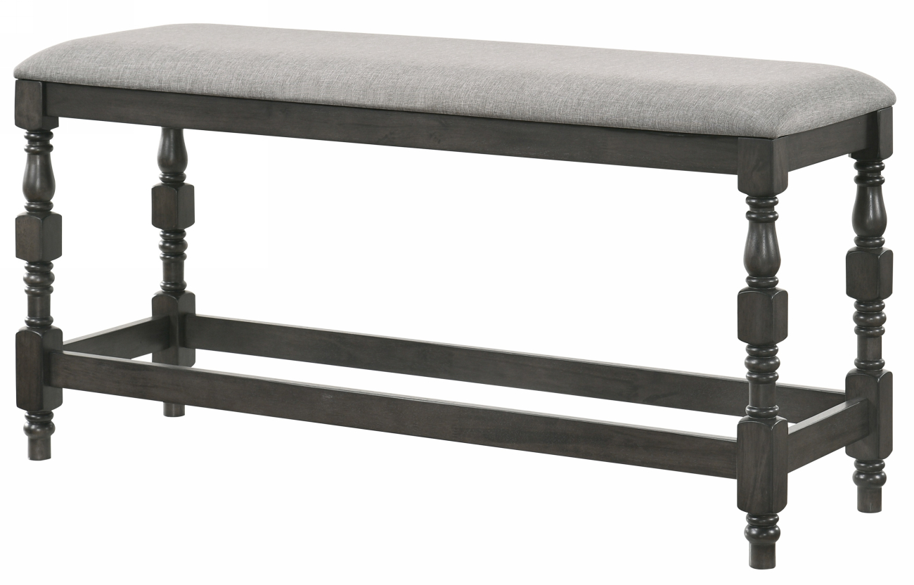 Weighton Padded Counter Height Bench in Dark Gray Furniture of America
