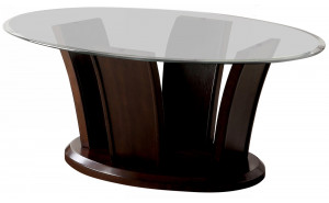 Jillyn Glass Top Coffee Table in Dark Cherry Jillyn Glass Top Coffee Table in Dark Cherry
