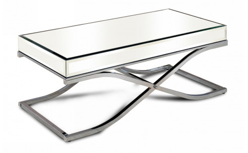 Lorrisa Glass Top Coffee Table in Chrome