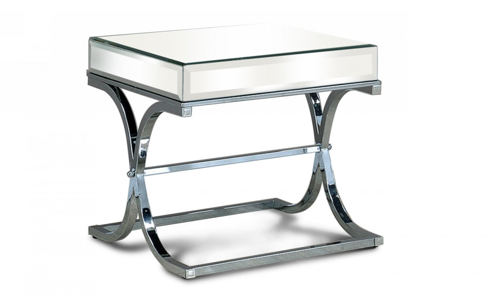 Lorrisa Glass Top End Table in Chrome