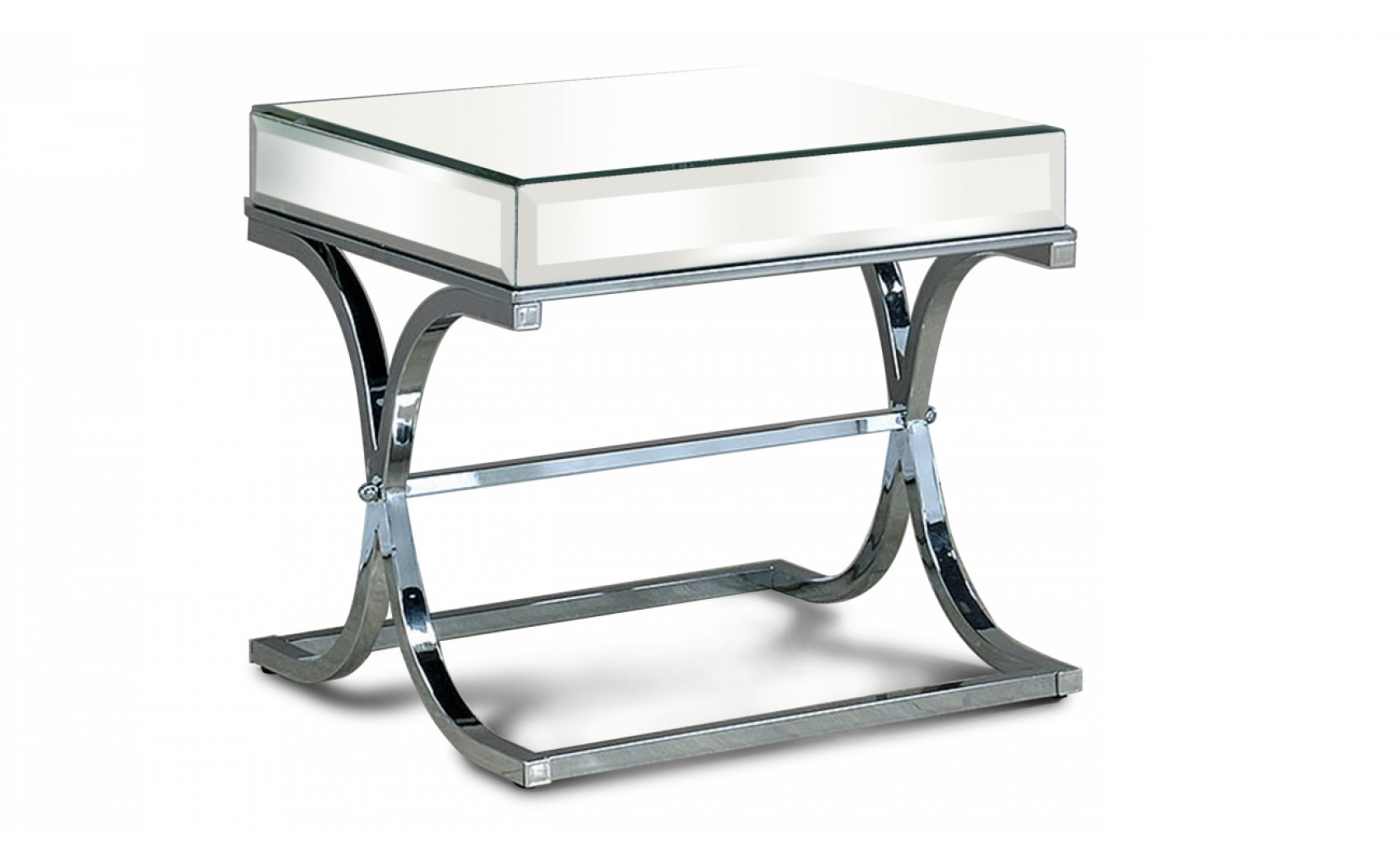 Lorrisa Glass Top End Table in Chrome