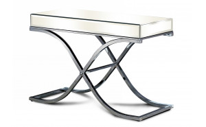 Lorrisa Glass Top Sofa Table in Chrome Lorrisa Glass Top Sofa Table in Chrome