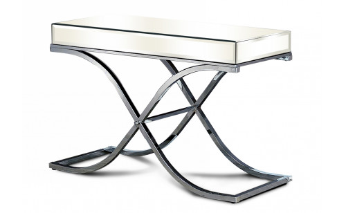 Lorrisa Glass Top Sofa Table in Chrome Lorrisa Glass Top Sofa Table in Chrome