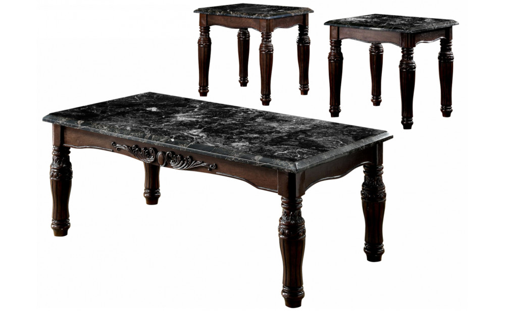 Myrna Marble Top 3-Piece Table Set