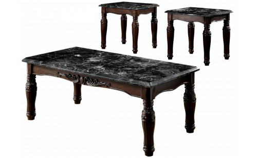 Myrna Marble Top 3-Piece Table Set Myrna Marble Top 3-Piece Table Set