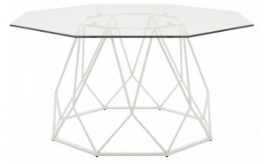Growder Glass Top Coffee Table in White Growder Glass Top Coffee Table in White