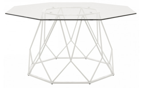 Growder Glass Top Coffee Table in White