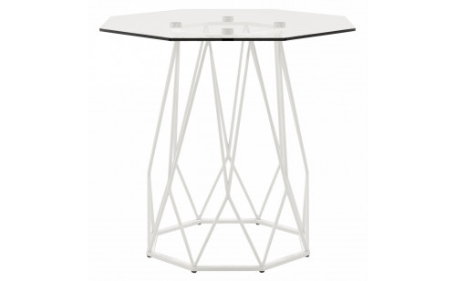 Growder Glass Top End Table in White