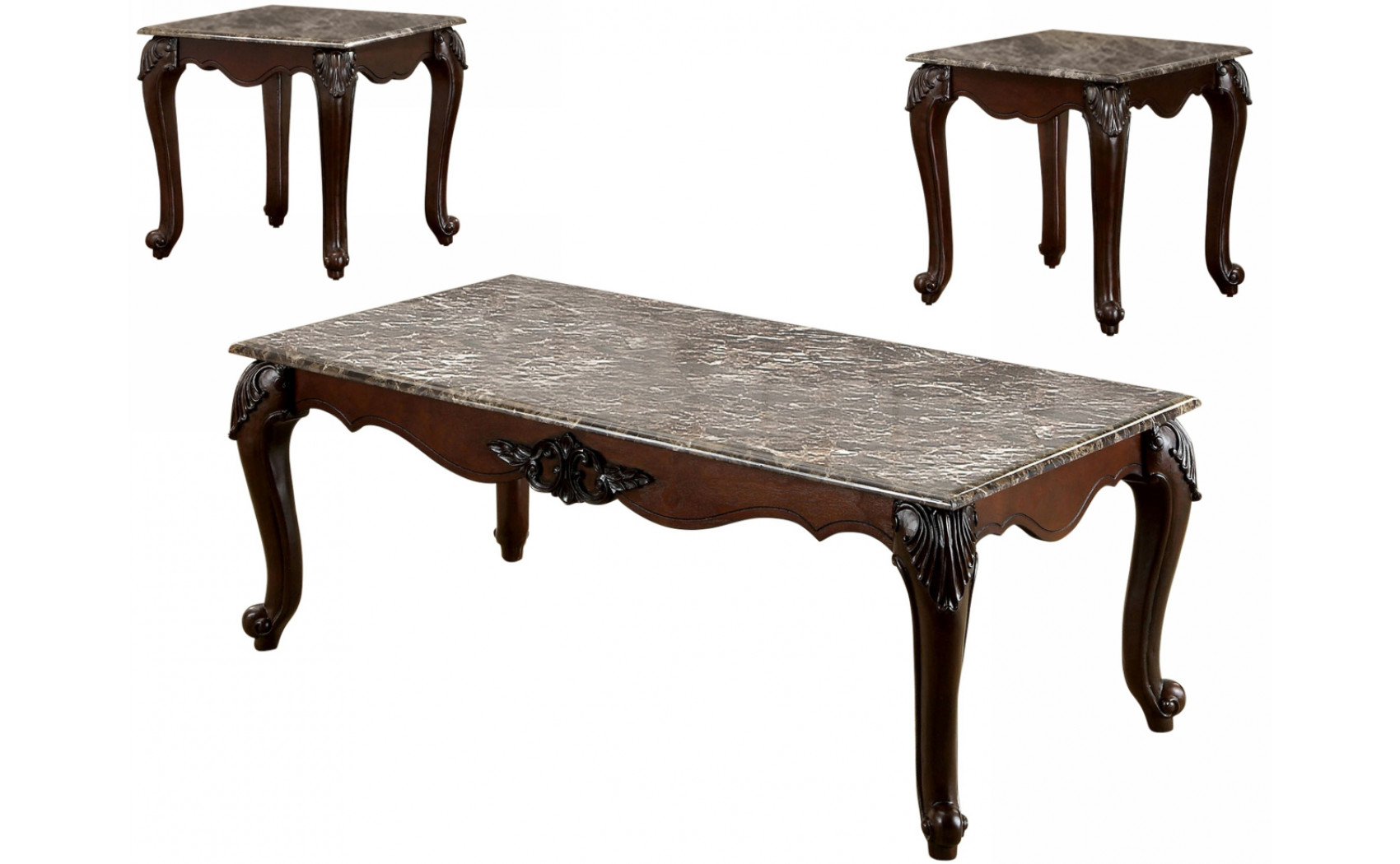 Fanciet Marble Top 3-Piece Table Set