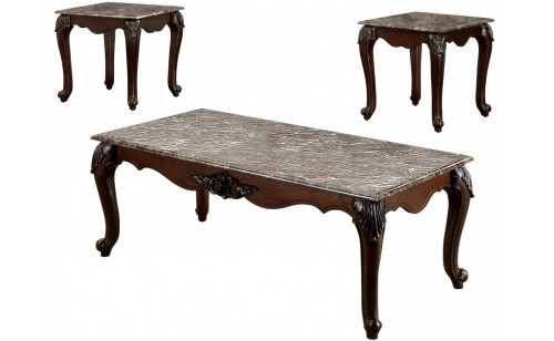 Fanciet Marble Top 3-Piece Table Set