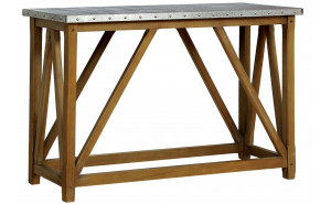 Lori Industrial Metal Nailhead Trim Sofa Table
