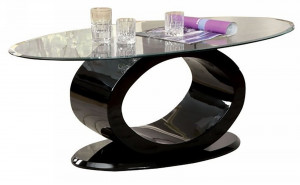 Lyndie Glass Top Coffee Table in Black Lyndie Glass Top Coffee Table in Black