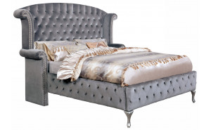 Clerita Wingback Tufted in Gray Clerita Wingback Tufted in Gray