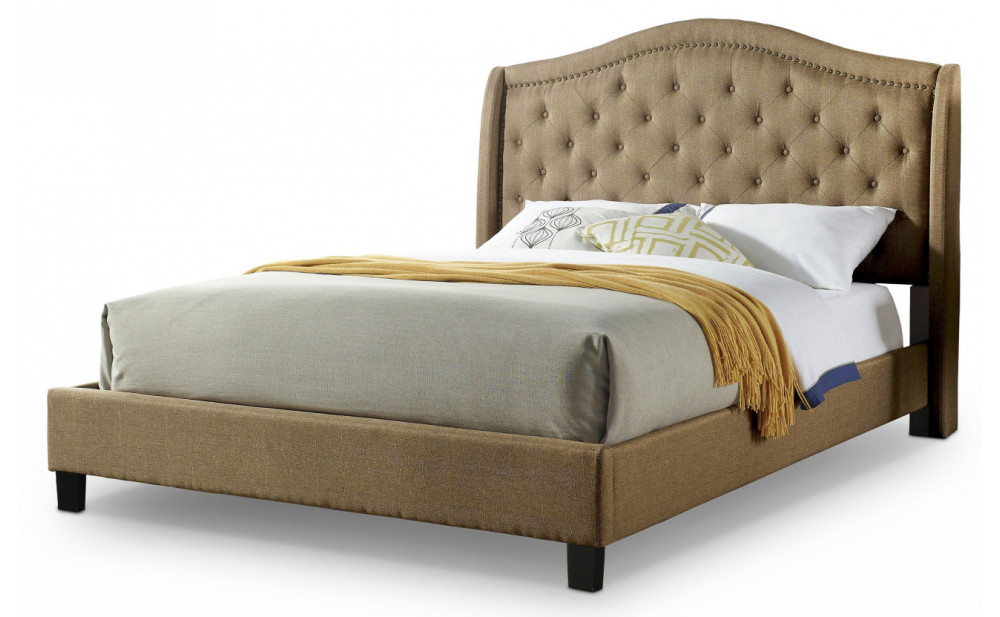 Bantris Tufted Bed in Brown