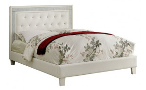 Bailey Leatherette Platform Bed in White Bailey Leatherette Platform Bed in White