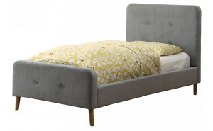 Neva Tufted Platform Bed Gray Neva Tufted Platform Bed Gray