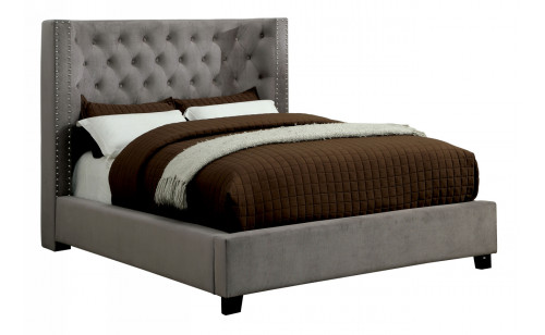 Piklin Wingback Bed in Gray Piklin Wingback Bed in Gray