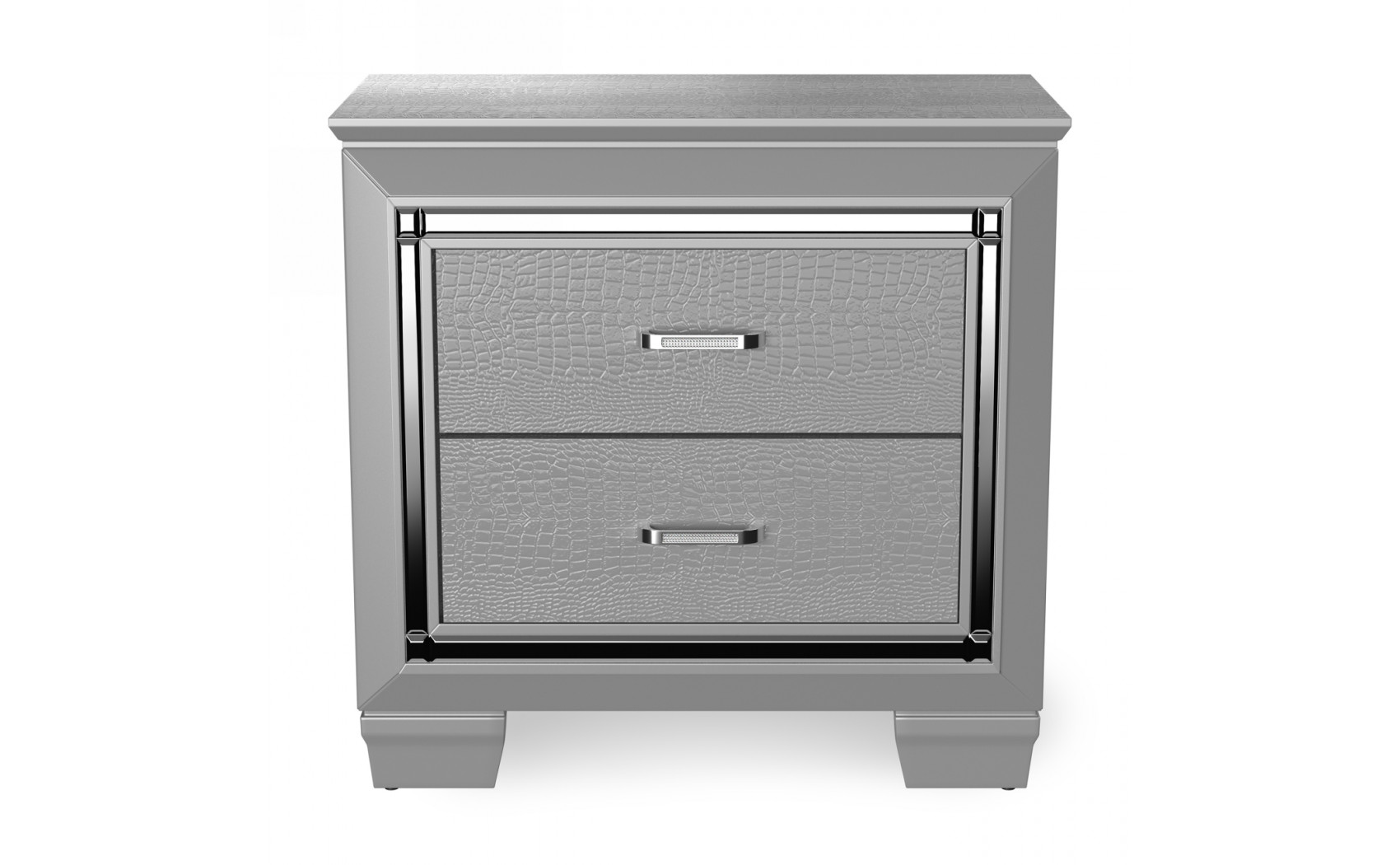 Balitoria 2-Drawer Nightstand in Silver
