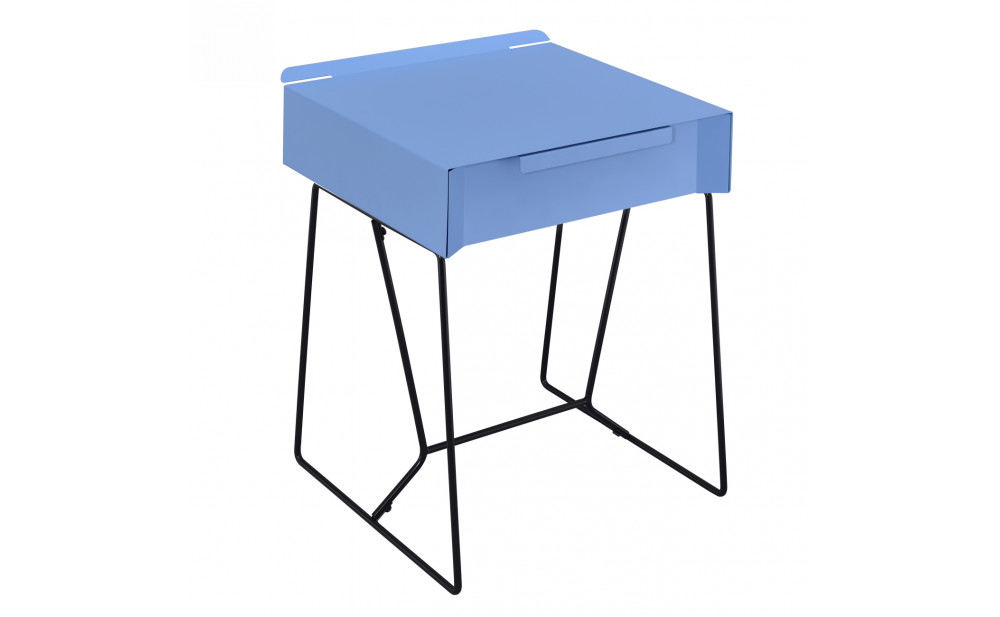 Erika Mid-Century 1-Drawer End Table in Blue