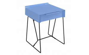 Erika Mid-Century 1-Drawer End Table in Blue Erika Mid-Century 1-Drawer End Table in Blue