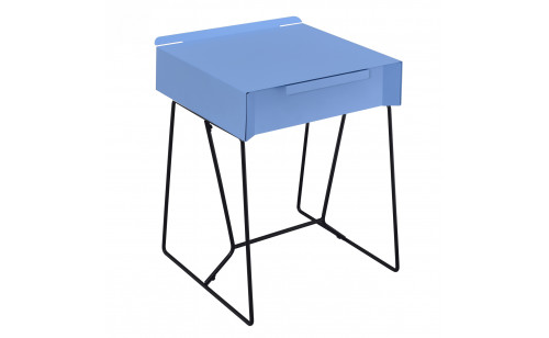 Erika Mid-Century 1-Drawer End Table in Blue Erika Mid-Century 1-Drawer End Table in Blue