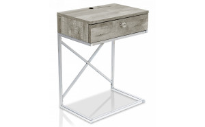 Kylie End Table with USB Port in Light Gray Kylie End Table with USB Port in Light Gray