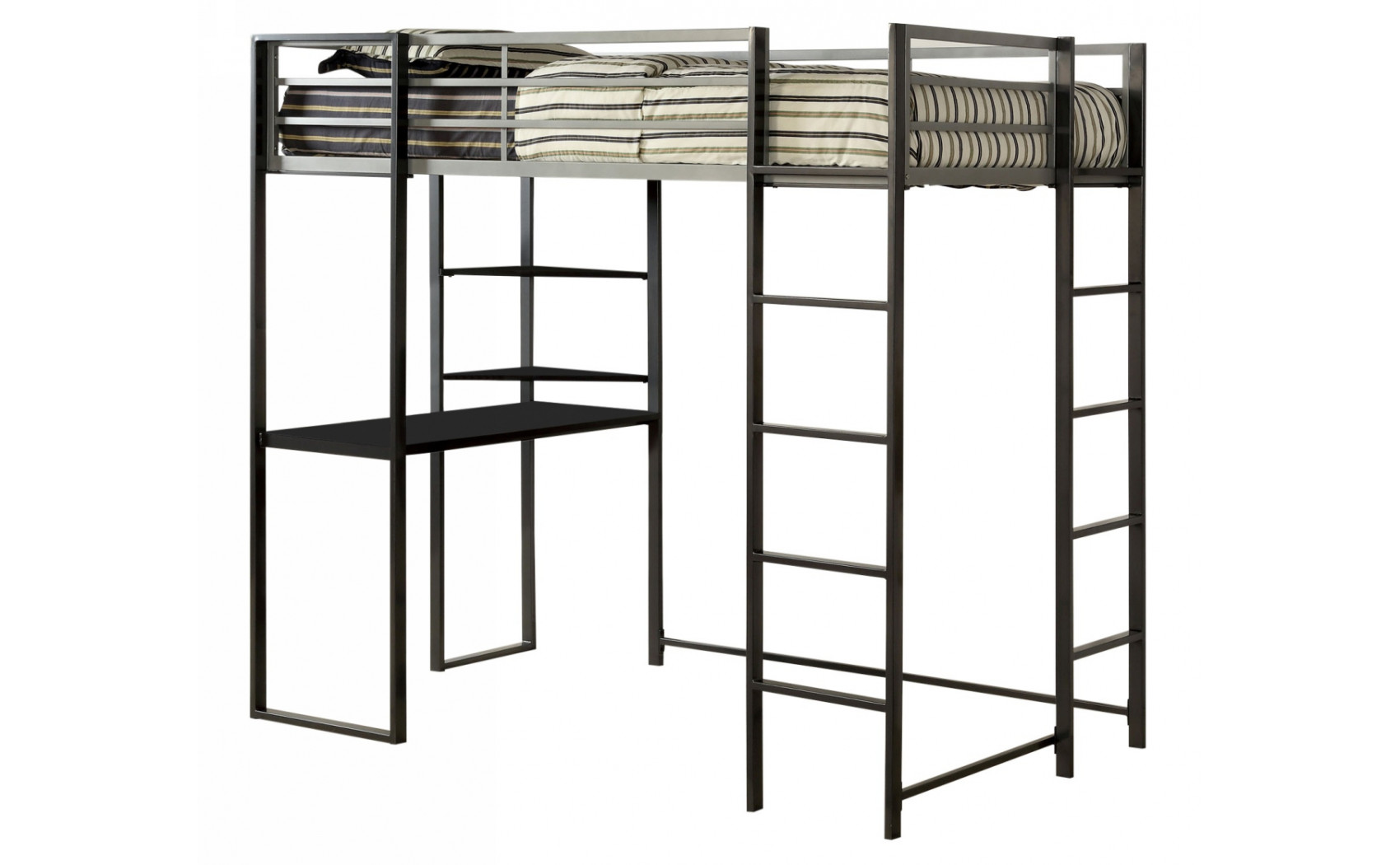 Rimil Metal Loft Bed Grey