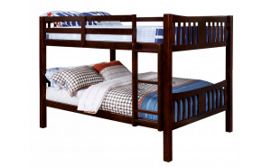 Khanjari Solid Wood Twin over Twin Bunk Bed Walnut Khanjari Solid Wood Twin over Twin Bunk Bed Walnut