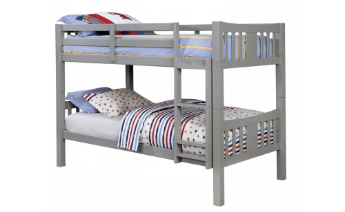 Khanjari Solid Wood Full over Full Bunk Bed Gray Khanjari Solid Wood Full over Full Bunk Bed Gray