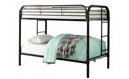 Teledona Twin over Twin Bunk Bed Black Teledona Twin over Twin Bunk Bed Black