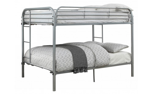 Teledona Full over Full Bunk Bed Silver Teledona Full over Full Bunk Bed Silver