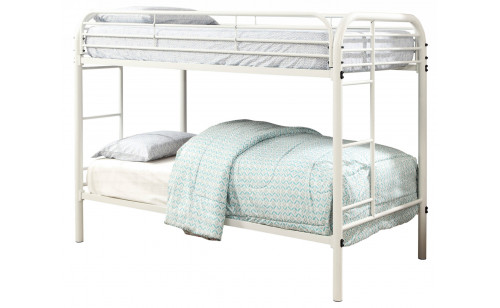 Teledona Metal Twin over Twin Bunk Bed White Teledona Metal Twin over Twin Bunk Bed White