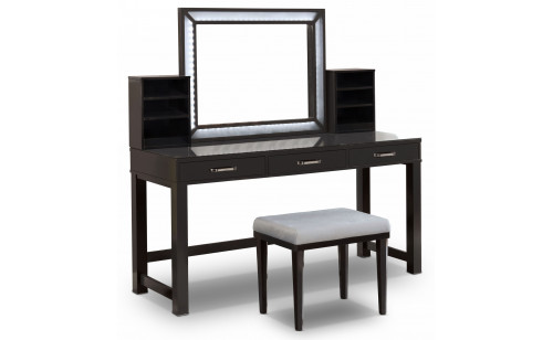 Wreston 3-Piece Vanity Set in Obsidian Gray Wreston 3-Piece Vanity Set in Obsidian Gray