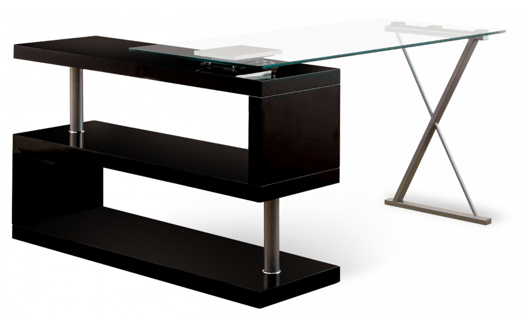 Vallow Contemporary 2-Shelf Desk