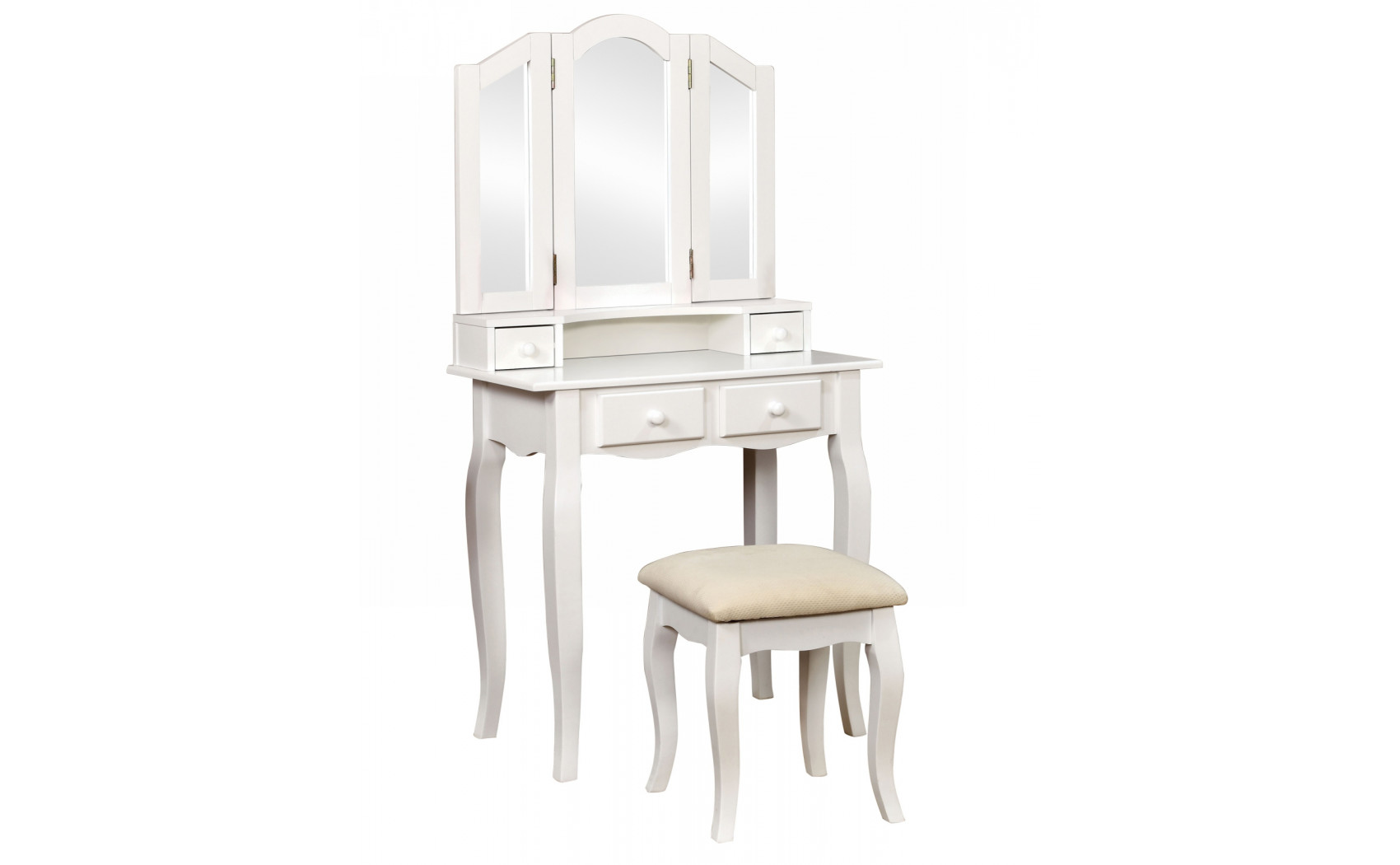 Anais Solid Wood Vanity Set in White