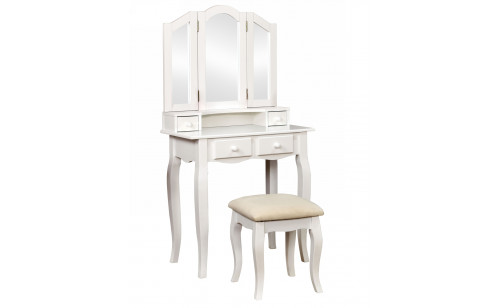 Anais Solid Wood Vanity Set in White