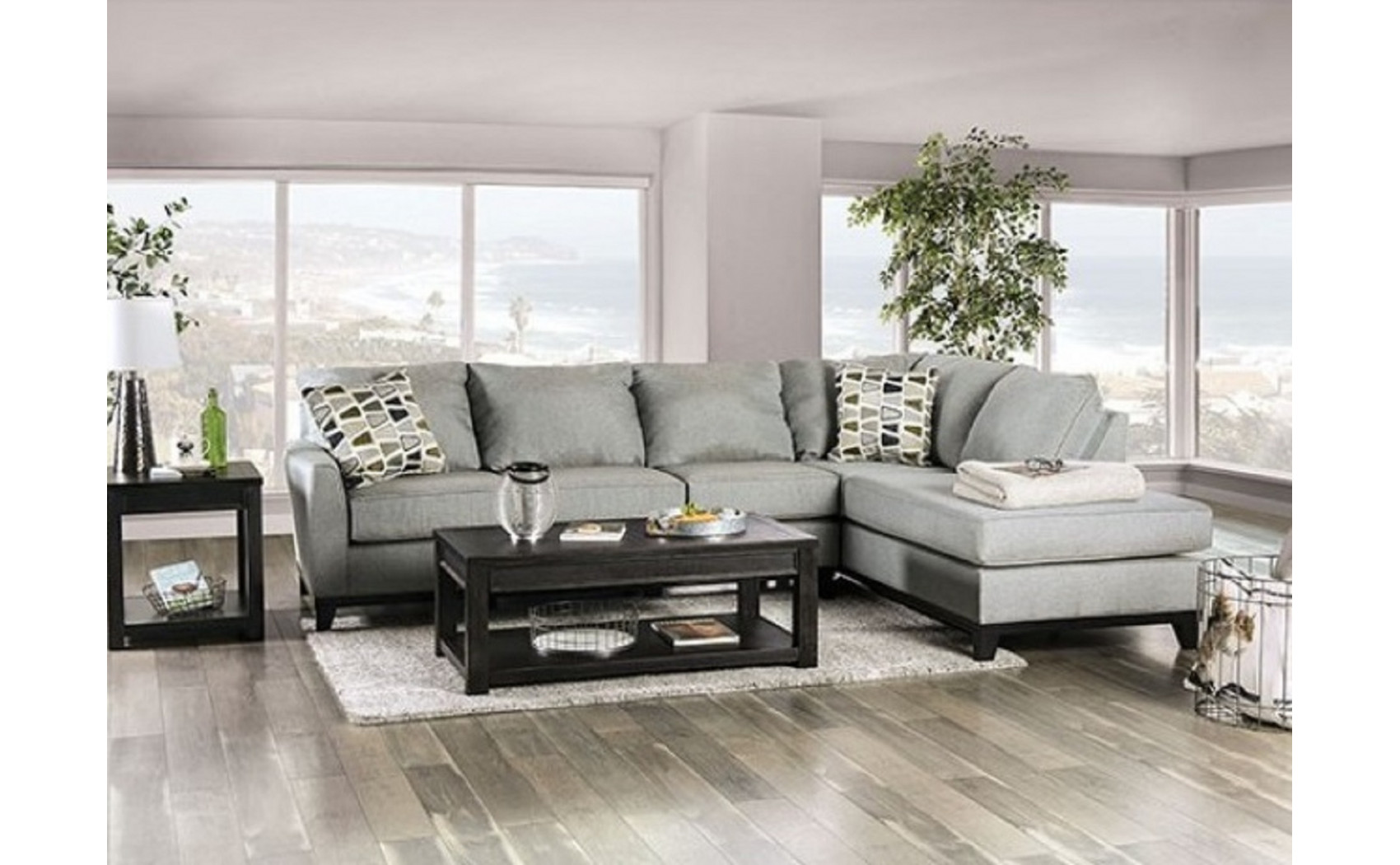 Bloutop Sectional Gray Furniture of America