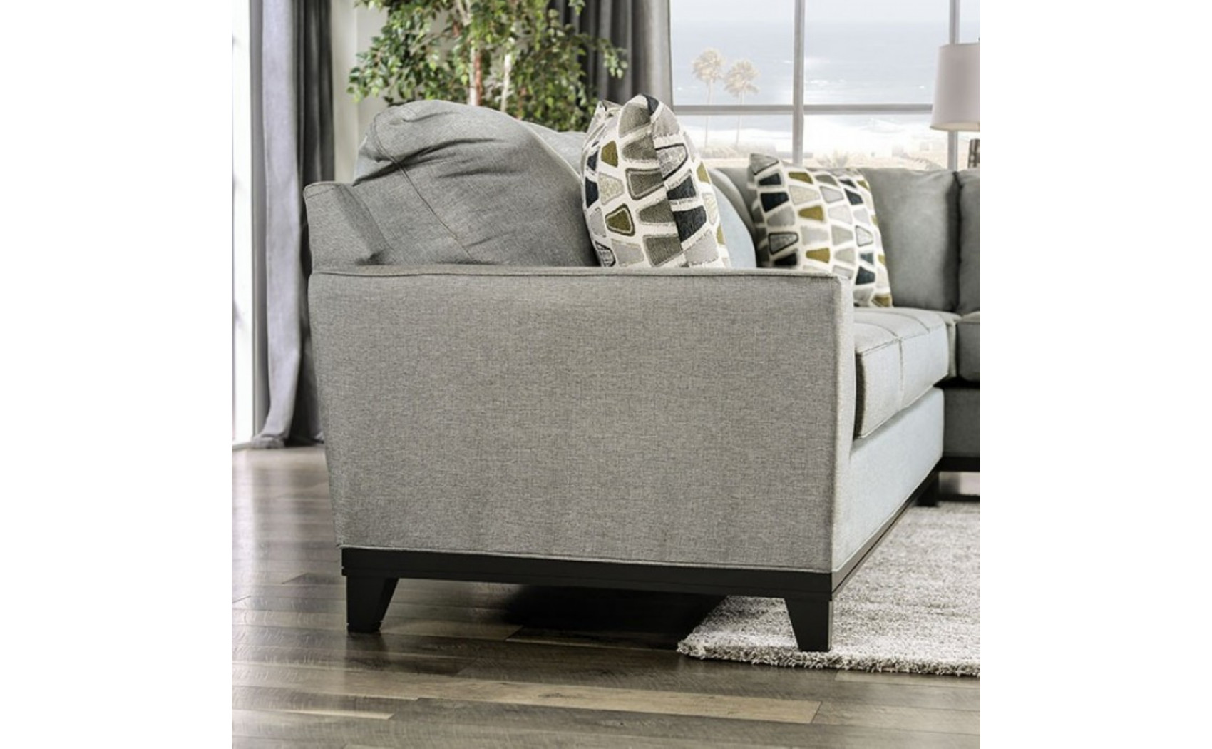 Bloutop Sectional Gray Furniture of America