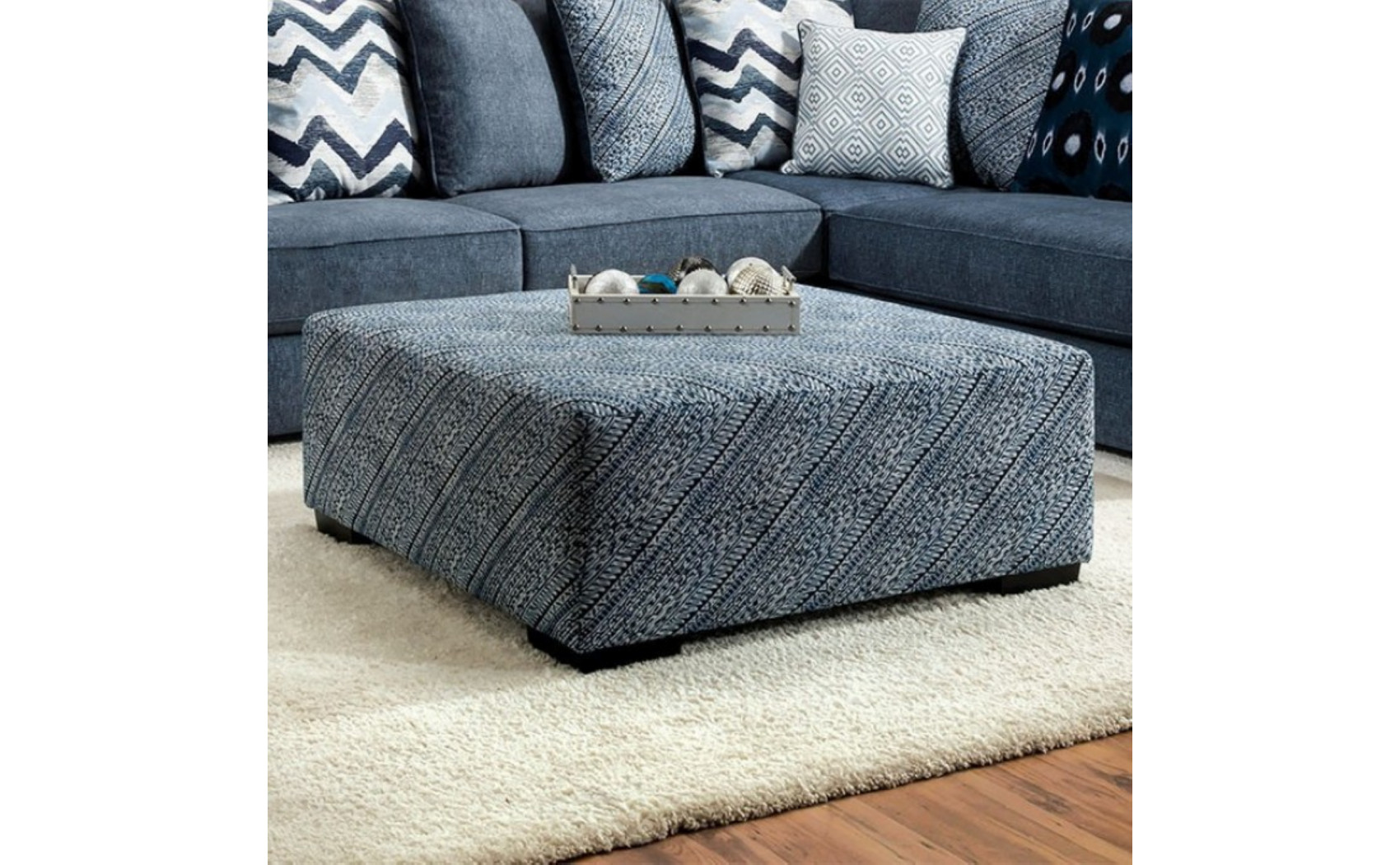 Molnar Sectional Blue Furniture of America