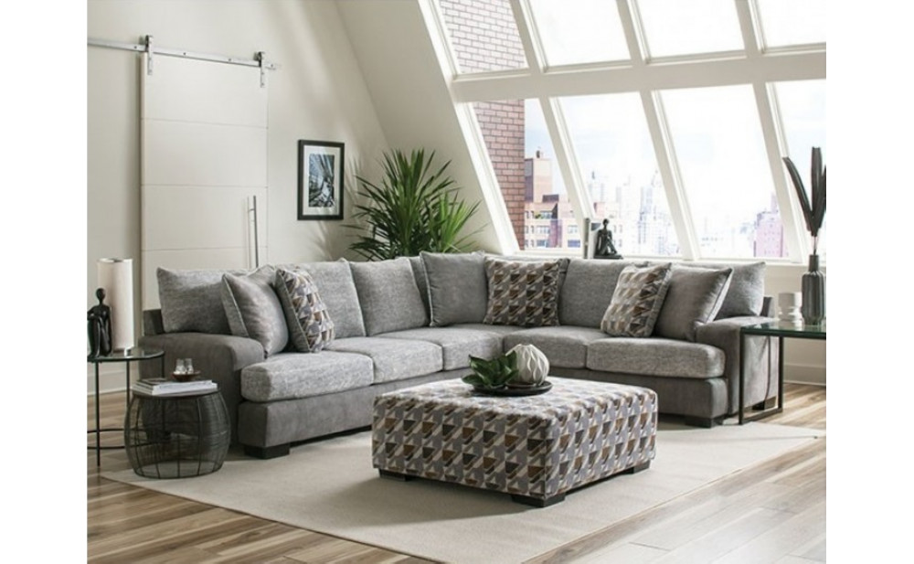 Saddlebrook Sectional Grey Furniture of America