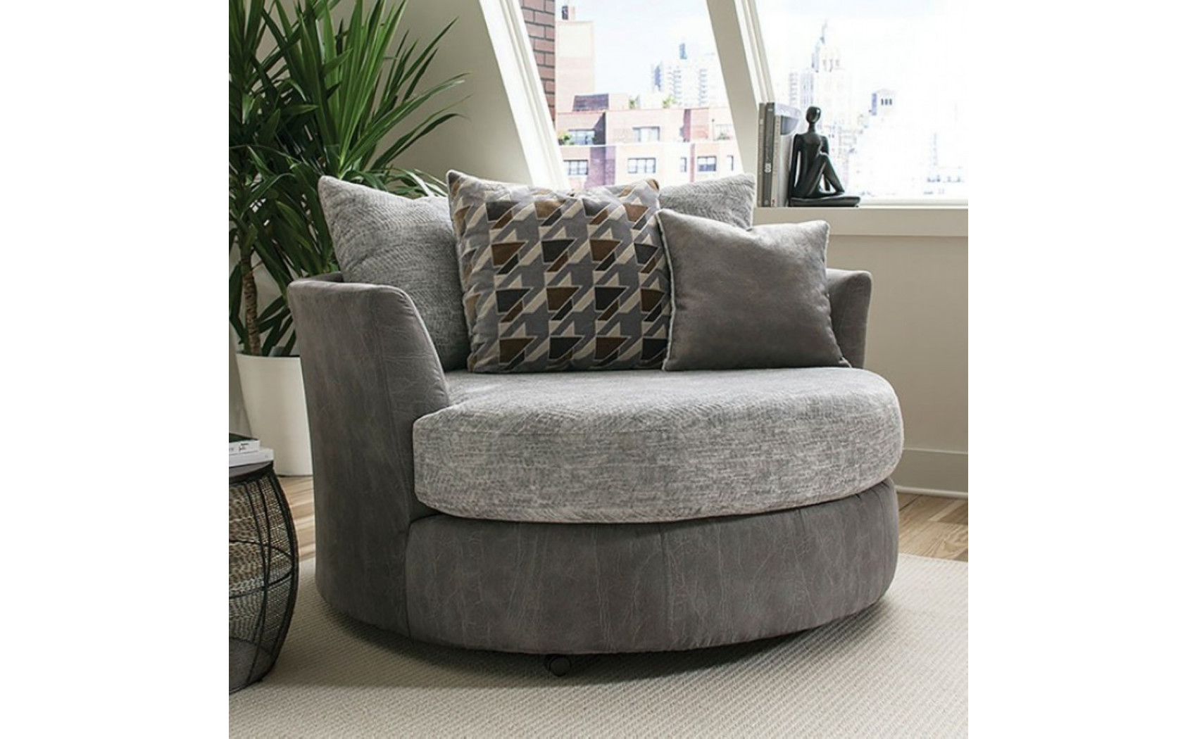 Saddlebrook Sectional Grey Furniture of America
