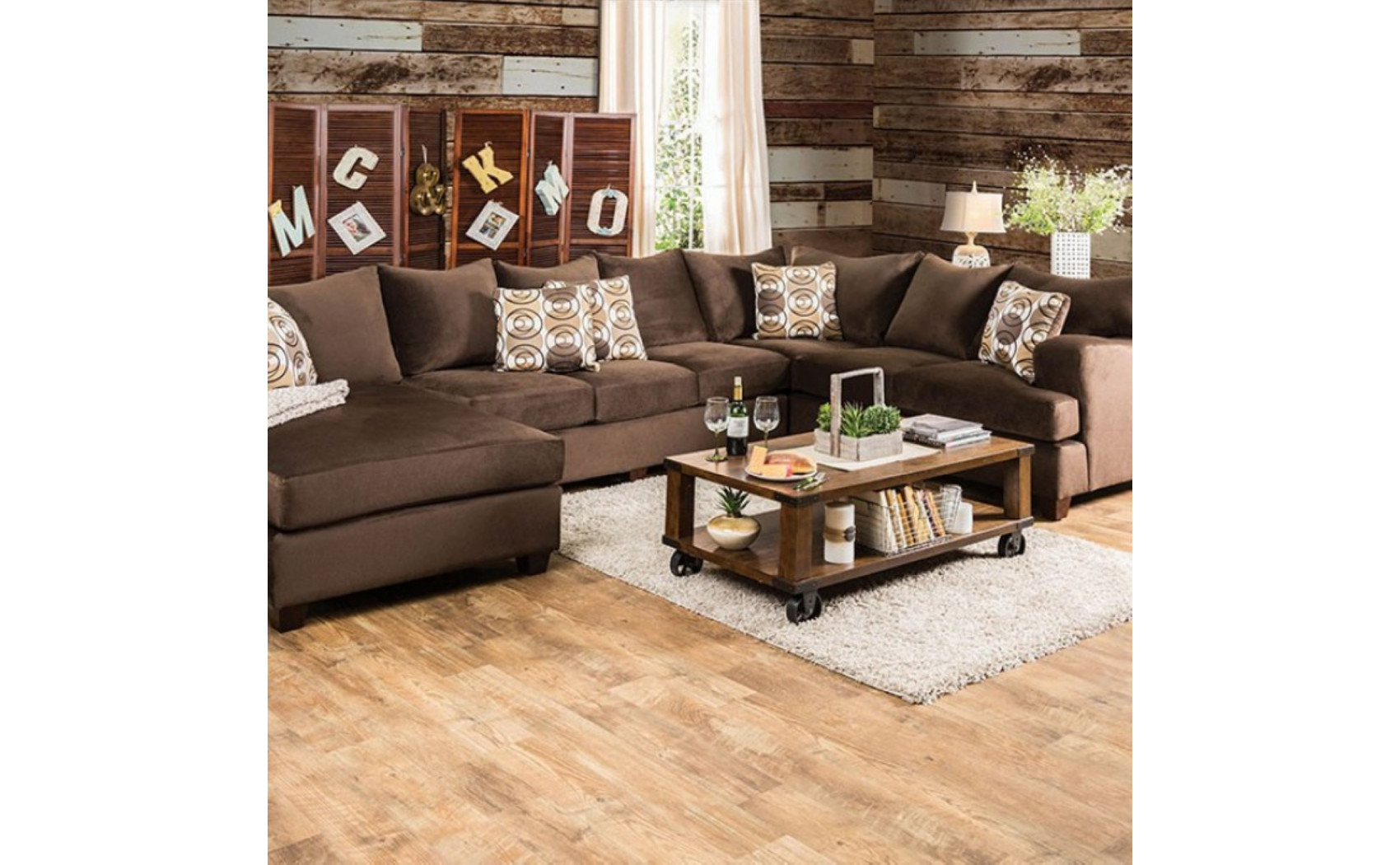 Gavino Sectional Grey Black Furniture of America