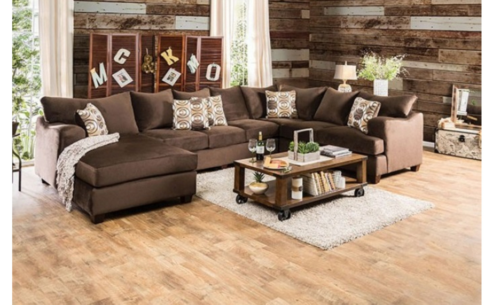 Gavino Sectional Grey Black Furniture of America