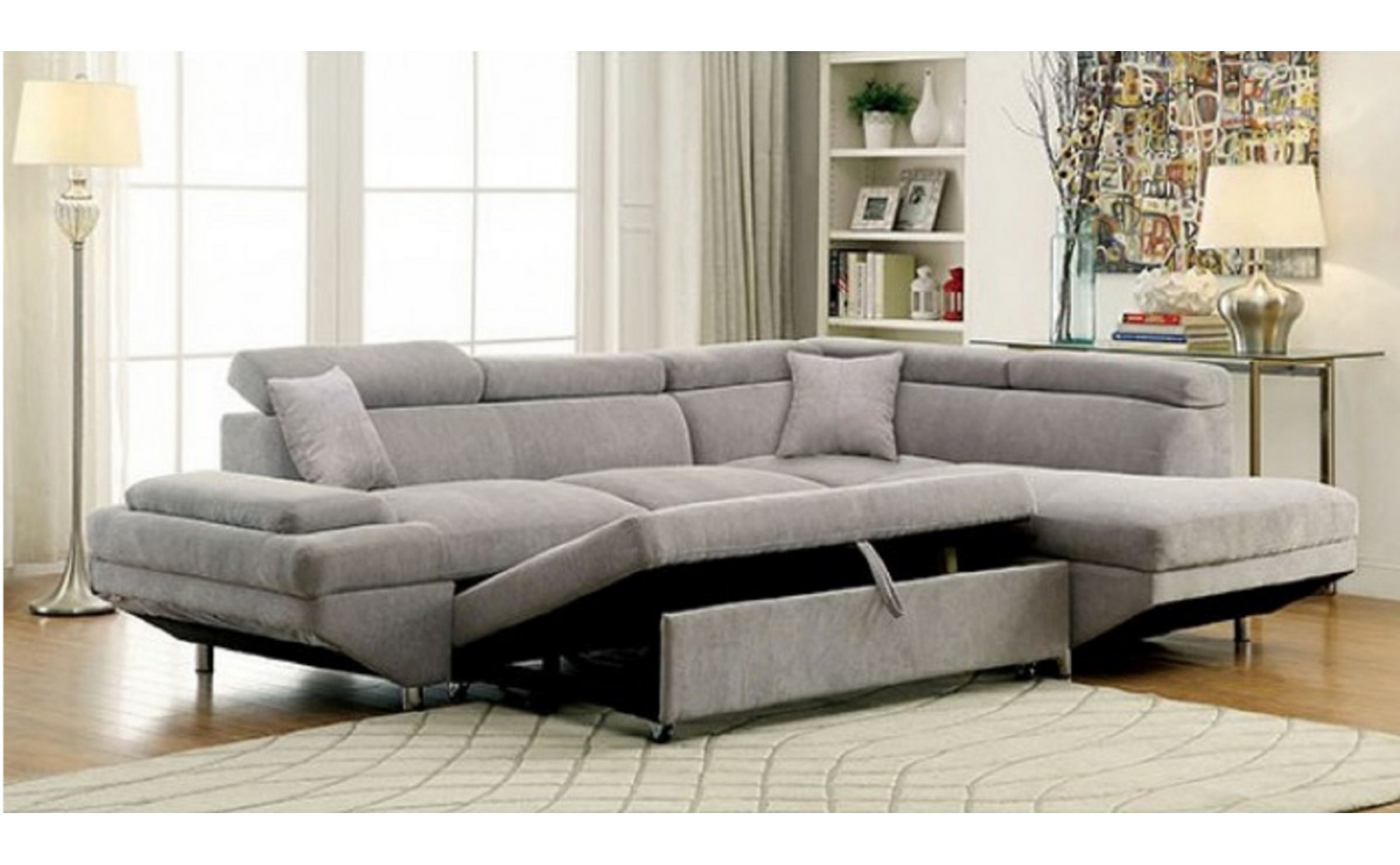 Ashely Sectional Gray Furniture of America