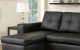 Dento Sleeper Storage Sectional Black Furniture of America