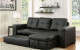 Dento Sleeper Storage Sectional Black Furniture of America