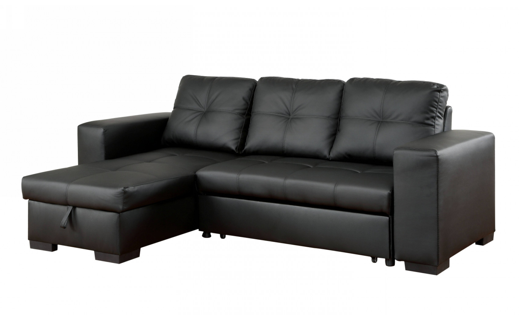 Dento Sleeper Storage Sectional Black Furniture of America