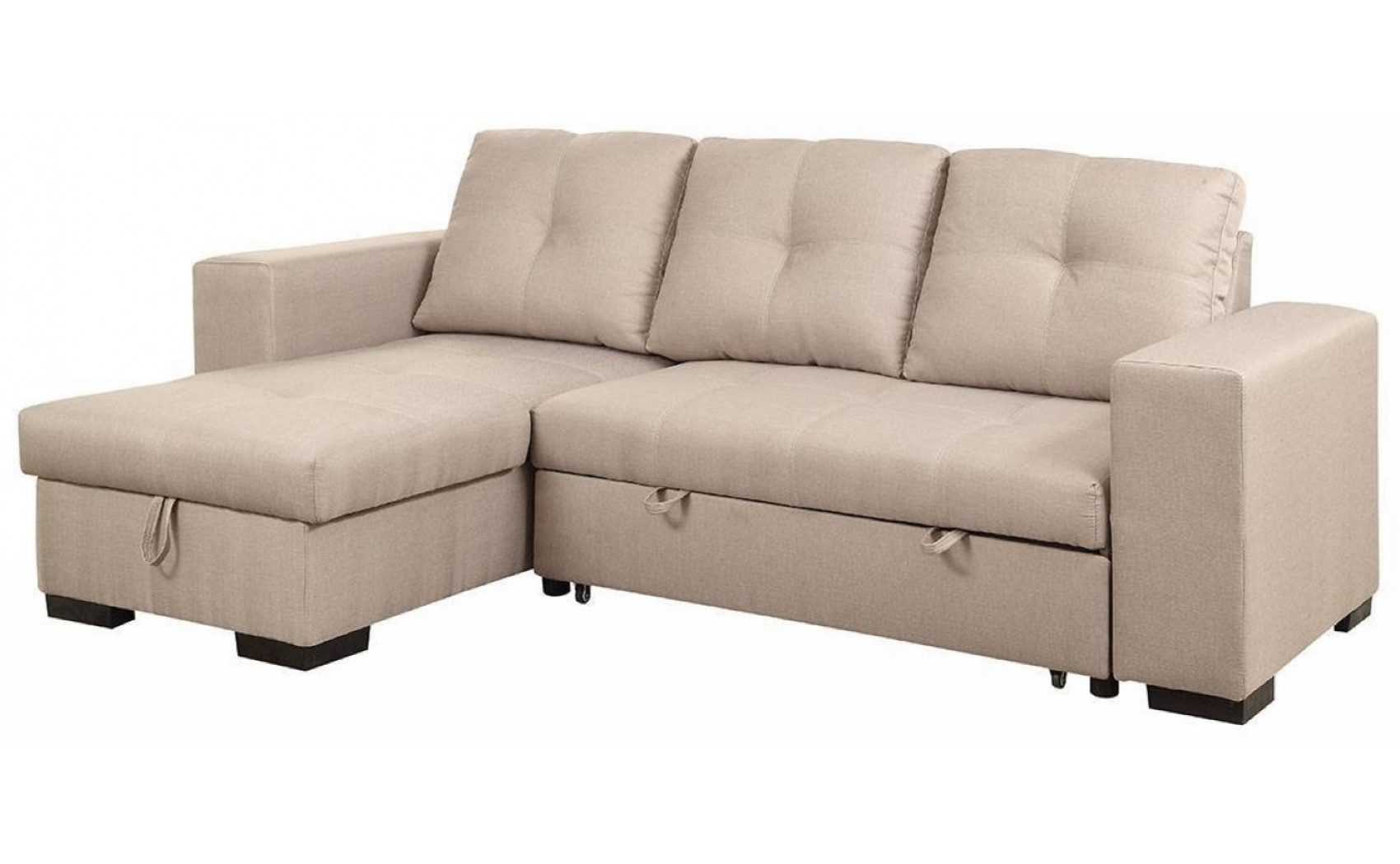 Dento Sleeper Storage Sectional Ivory Furniture of America